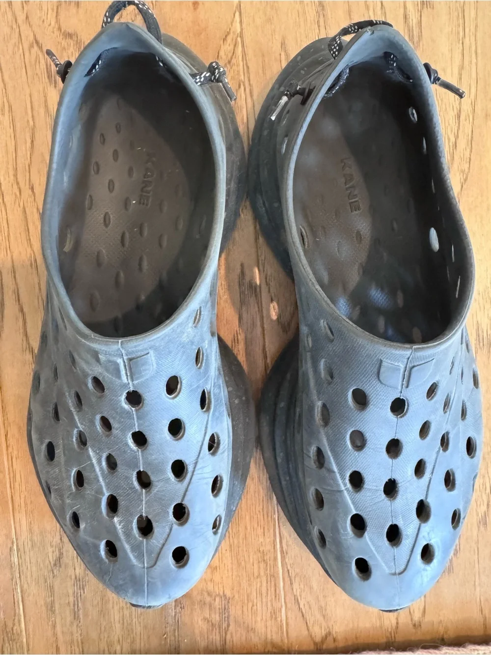 Men's Breathable Black Slip-On Sandals with Vent Holes